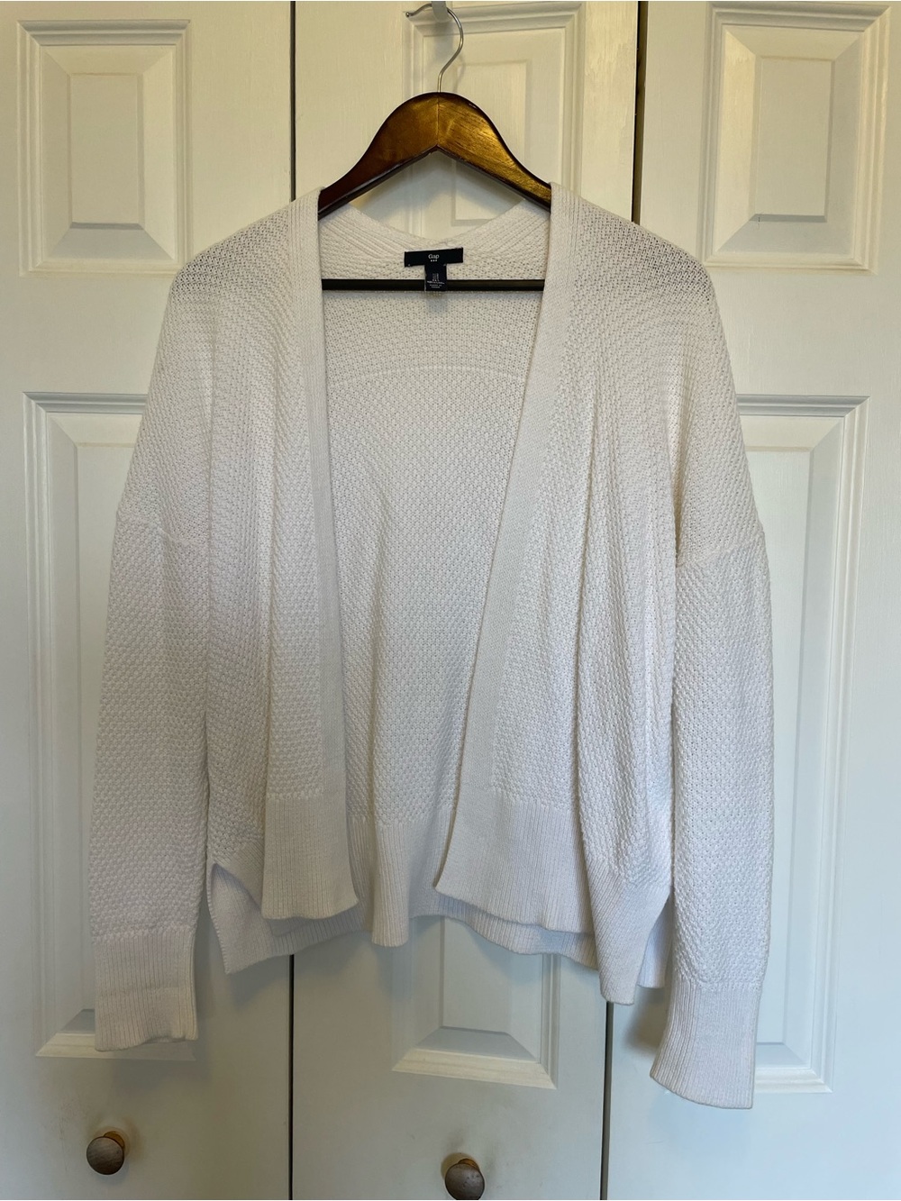 Gap Open-Front Cardigan in White- Cotton- Size Small